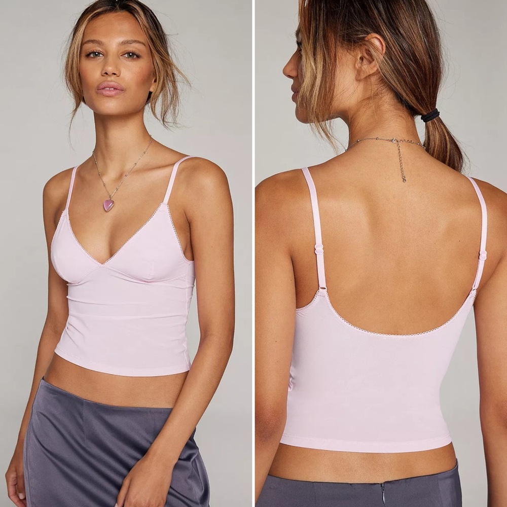 Out From Under Je T'aime Stretch Cami Top in Baby Light Pink Women’s Size Large